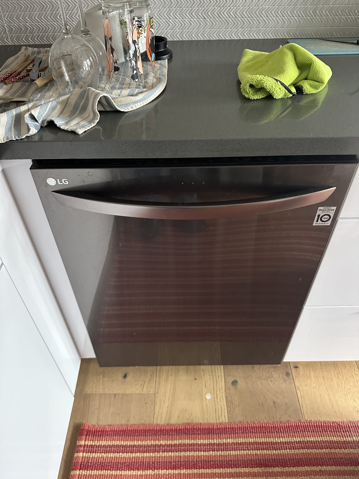 LG dishwasher serviced by A&Y Appliances in a Los Angeles area kitchen