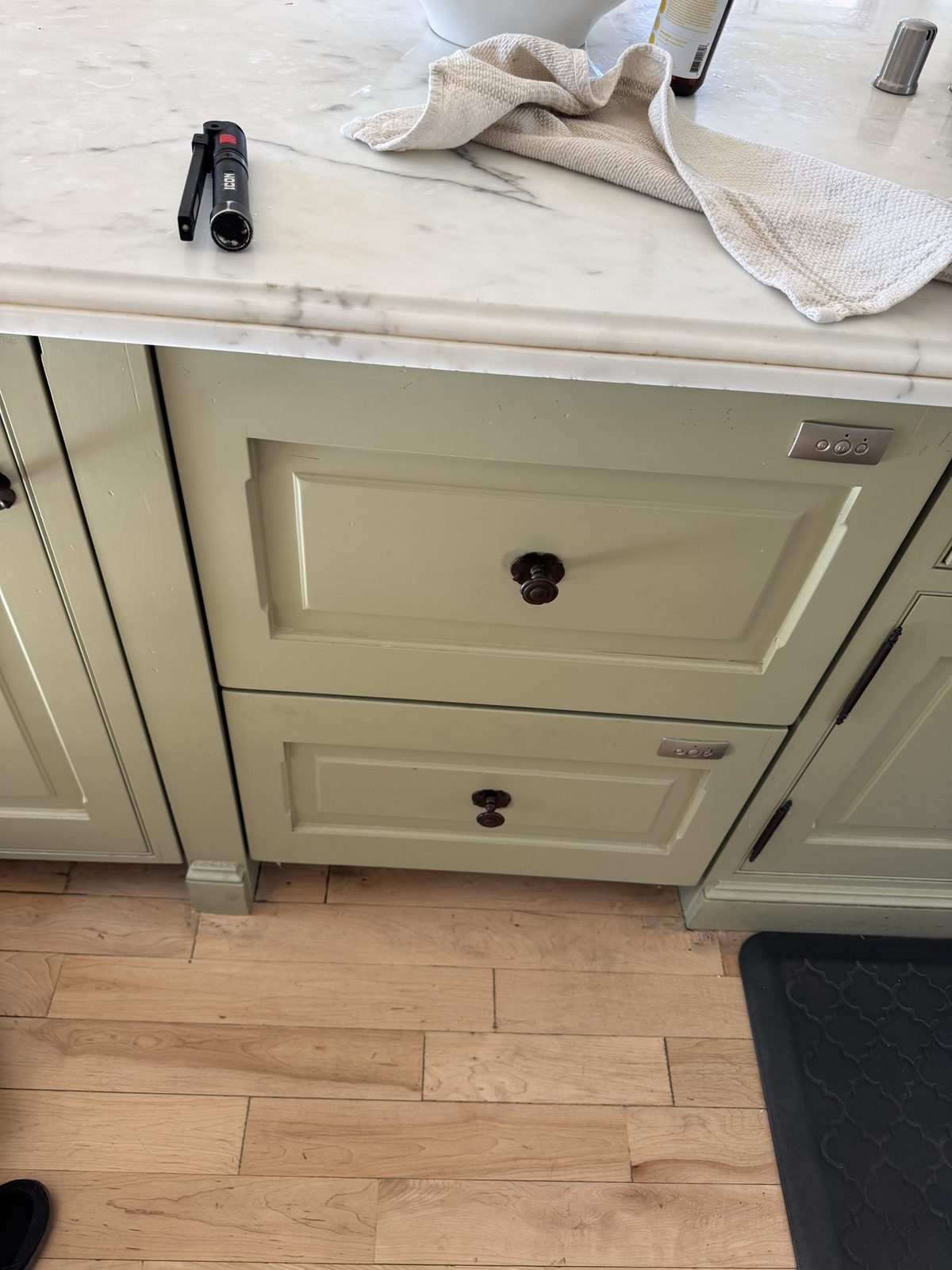 Panel-ready integrated dishwasher drawers during an A&Y Appliances service call